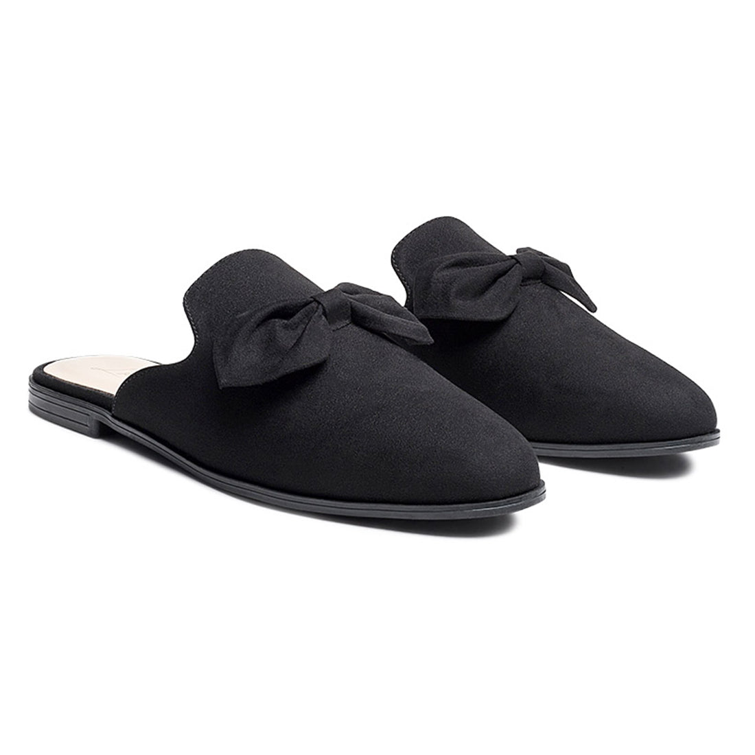 Casual Walking Bow Mules in Black