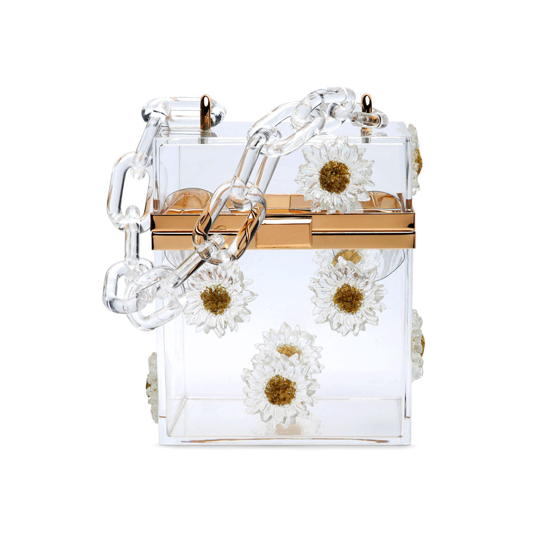 Floral Fashion Clutch Bag - Transparent