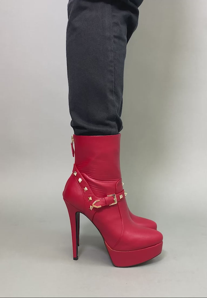 dejang metal stud faux leather ankle boot#color_black