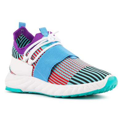 Multicolor Knitted Striped Walking Shoes