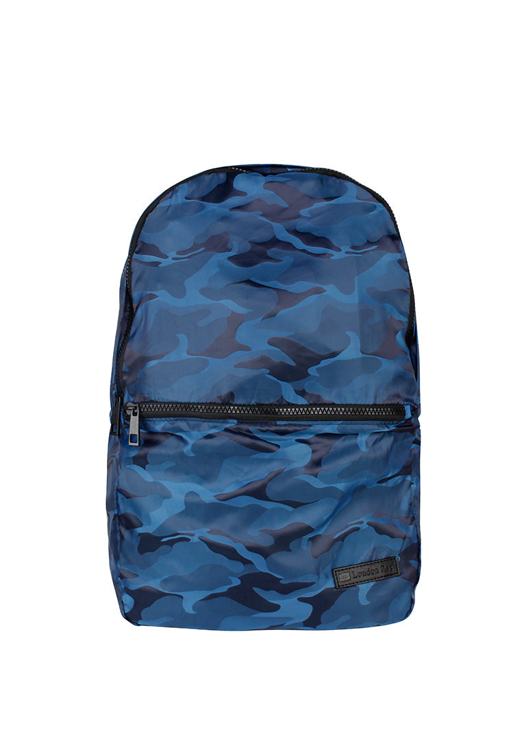 Navy Camo Military Print Backpack - Navy