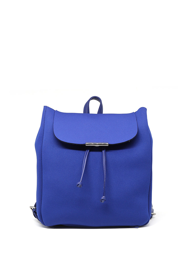 Solid Color Blue Trendy Backpack - Blue
