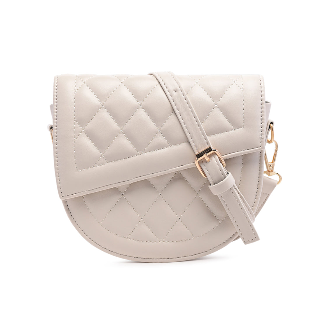 White Quilted Sling Bag - One Size
