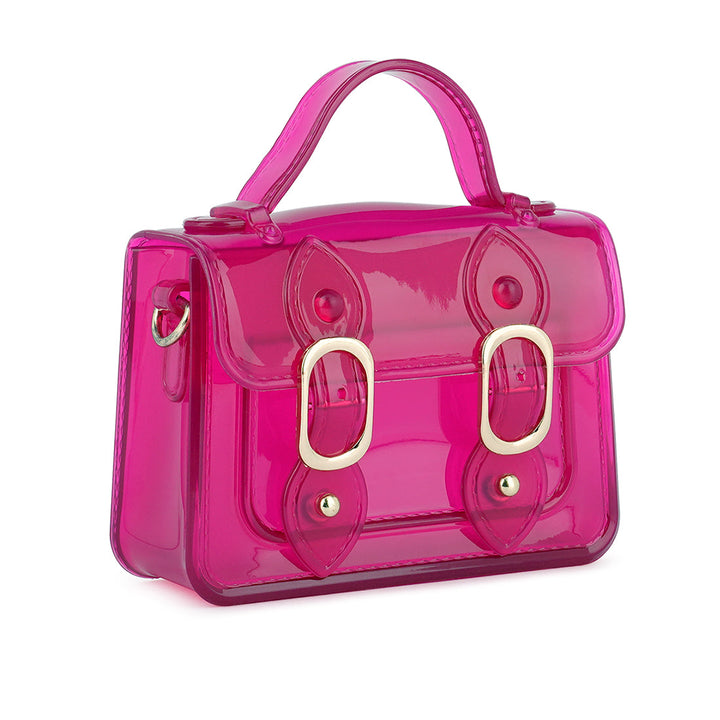 Jelly Saddle Sling Bag in Fuchsia