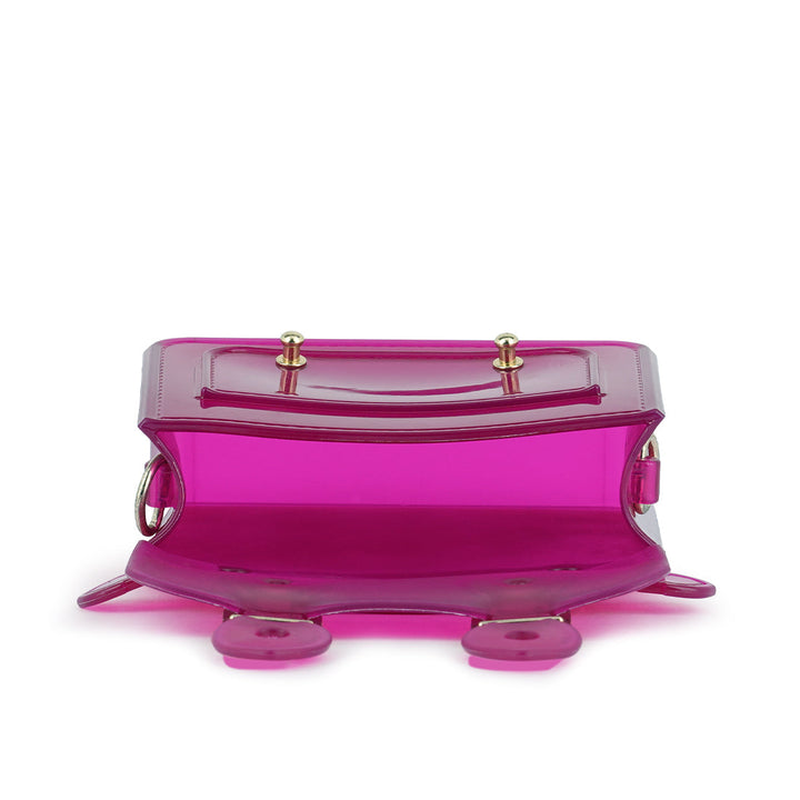 Jelly Saddle Sling Bag in Fuchsia