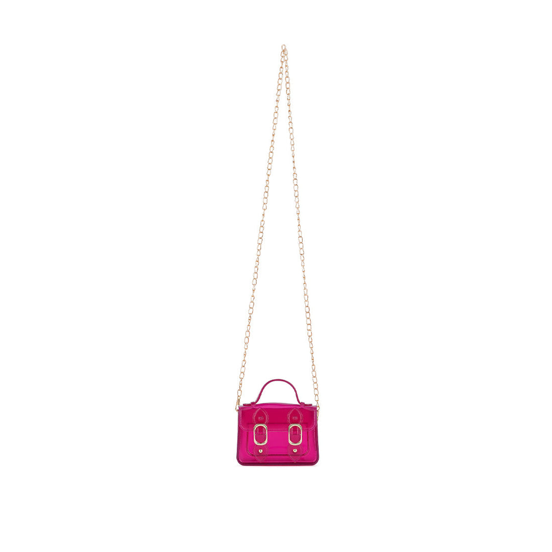 Jelly Saddle Sling Bag in Fuchsia