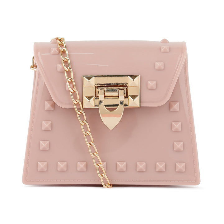 Jelly Buckled Sling Bag in Blush