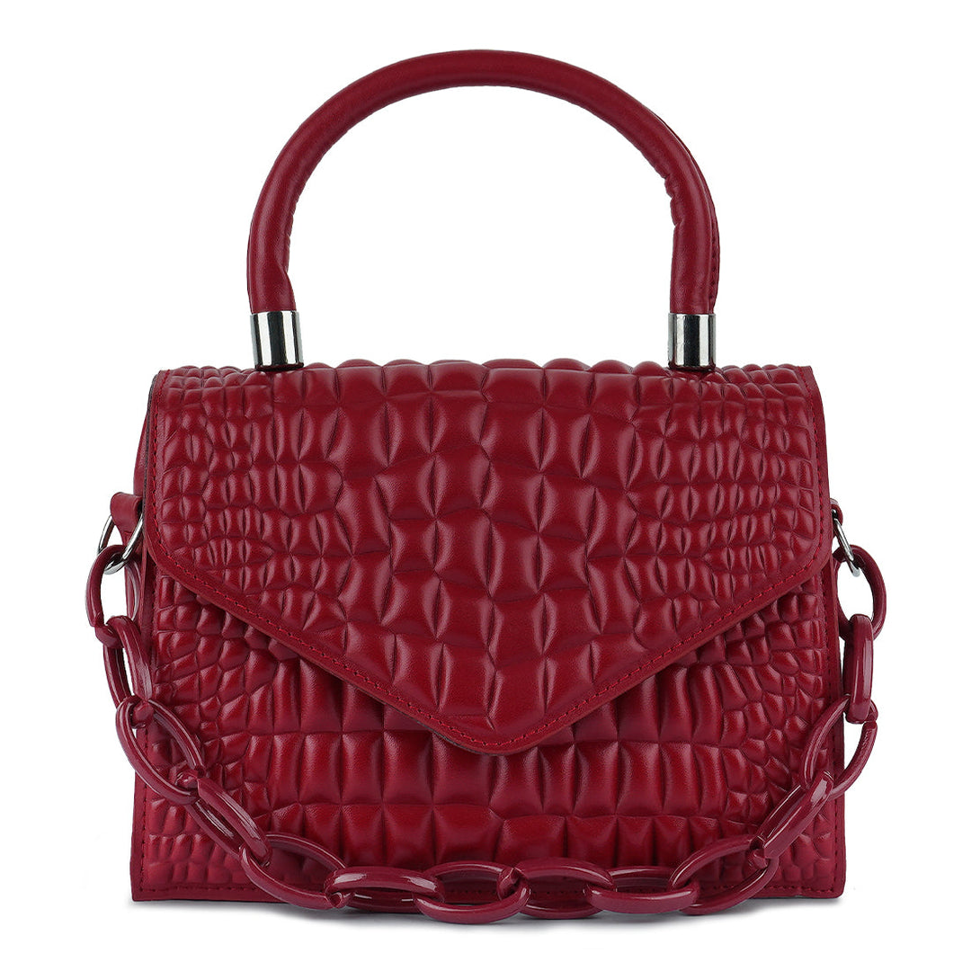 quilted envelop sling bag#color_red