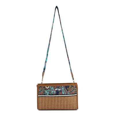 straw painted handbag#colot_tan