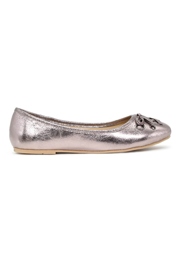 Pewter Velvet Ballerinas - Silver