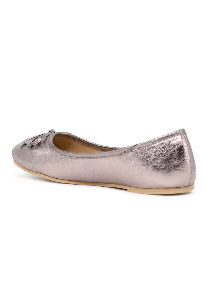Pewter Velvet Ballerinas - Silver