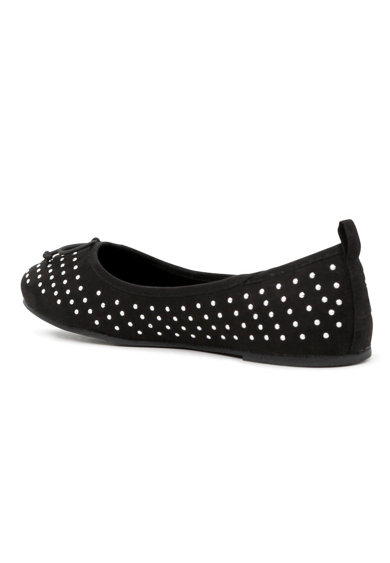 Black Velvet Ballerinas - Black