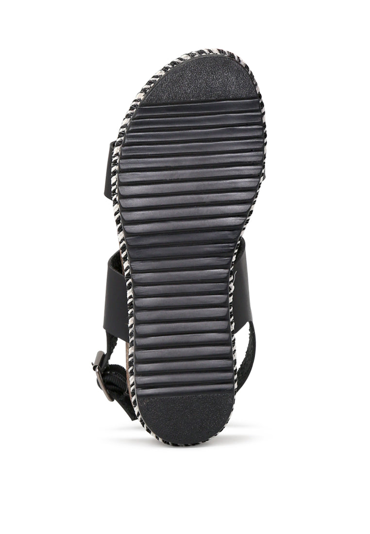 Black Flatform Sandal - Black