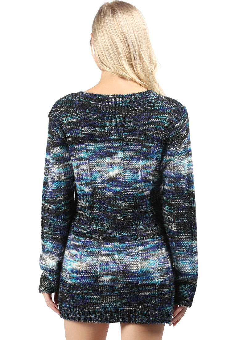 Blue Multi Color Sweater - Blue
