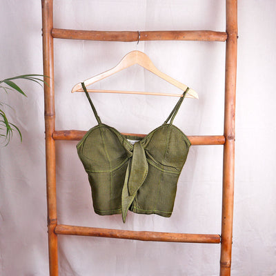 Olive Green Cami Crop Top - Olive Green