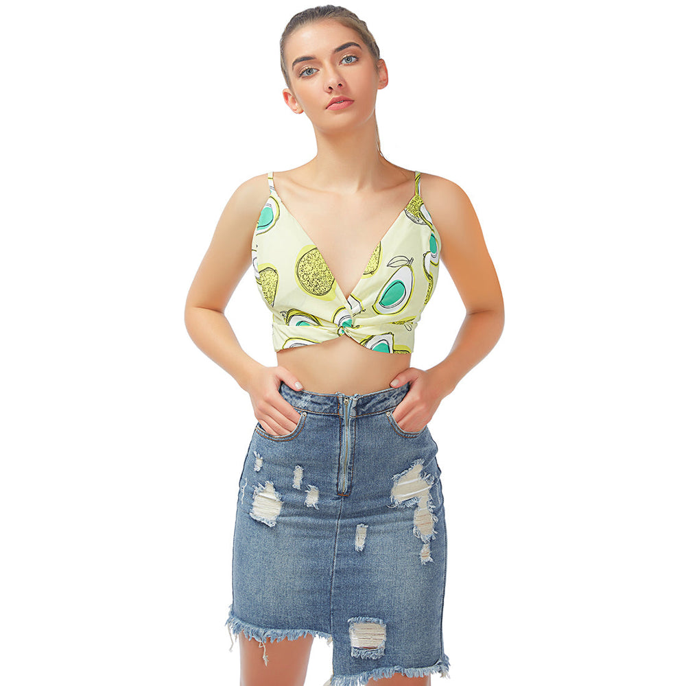 Tropical Life Cami Crop Top - Yellow