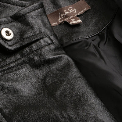 pu biker jacket#color_black