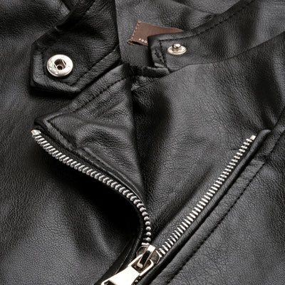 pu biker jacket#color_black