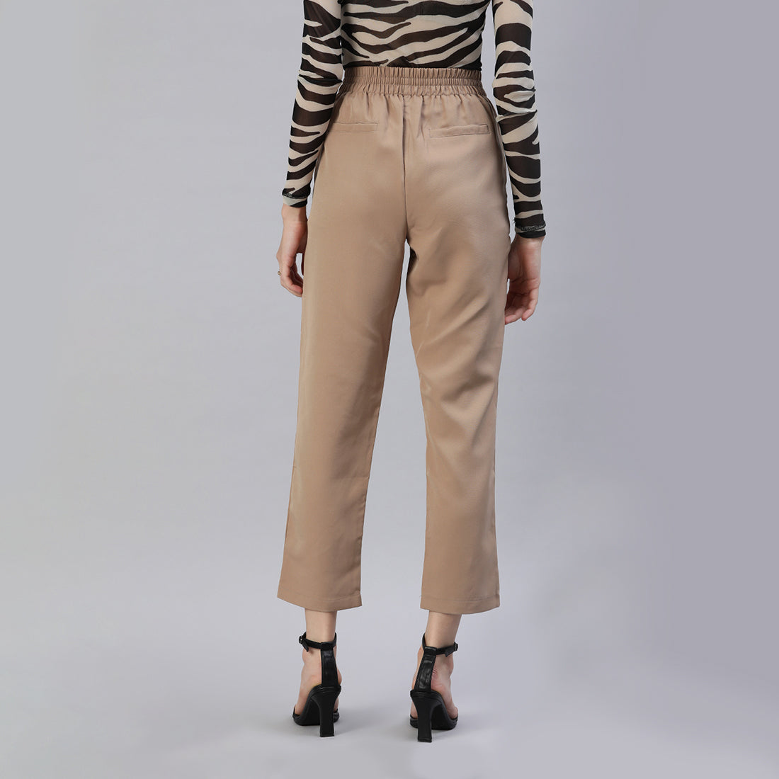 semi casual straight pants#color_camel