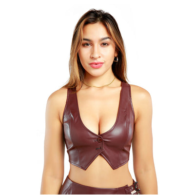 front button tank top#color_brown