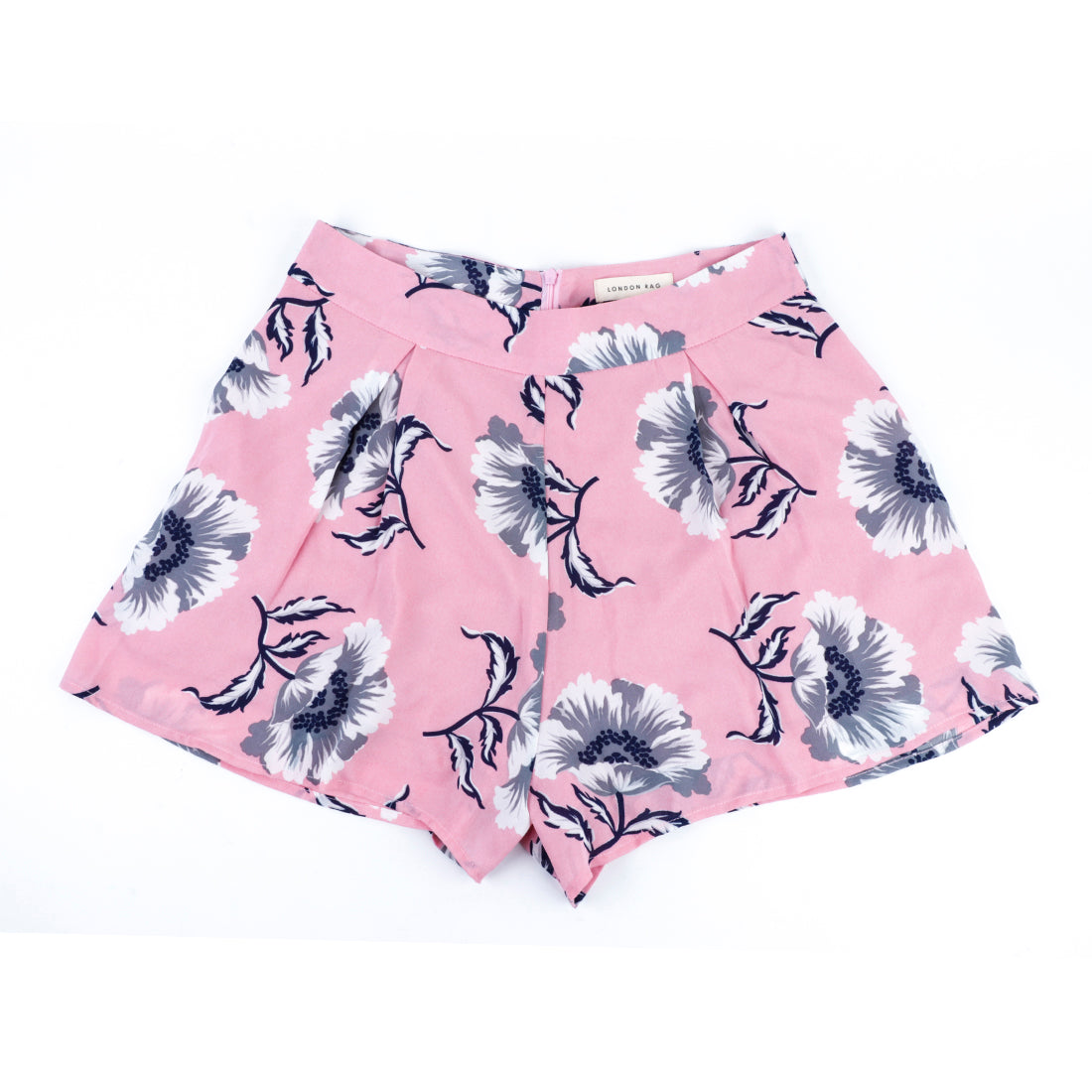 Pink Floral Short Skirt - Pink