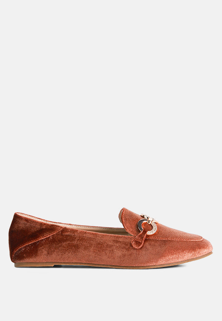 velvet metal show detail loafers by ruw#color_brown