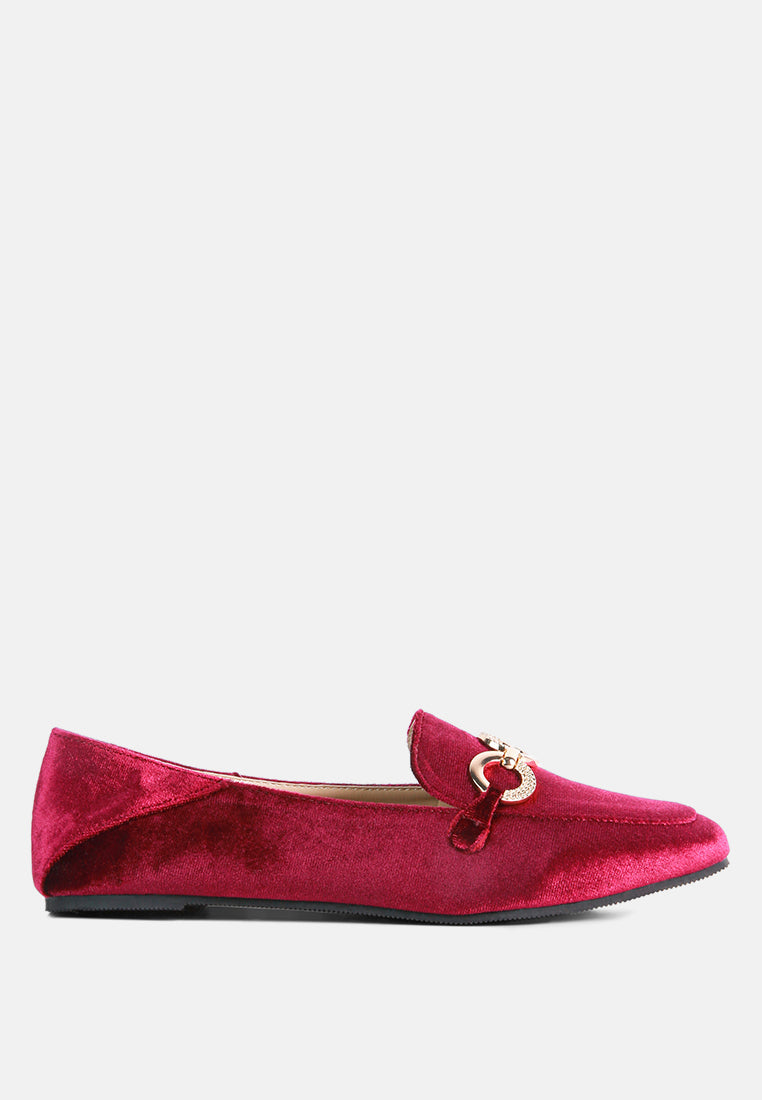 velvet metal show detail loafers by ruw#color_burgundy