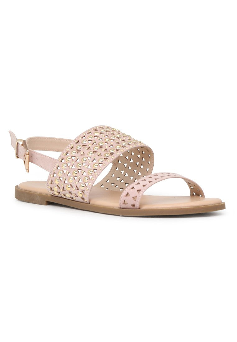 Nude Florence Studded Flat Sandals