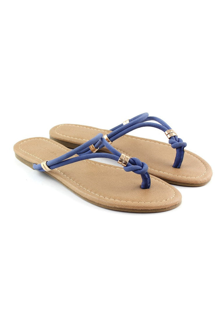 Blue Thong Flat Flip Ons - Blue