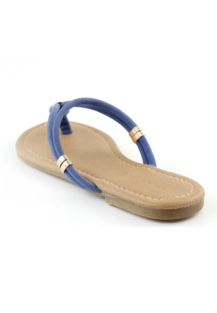 Blue Thong Flat Flip Ons - Blue