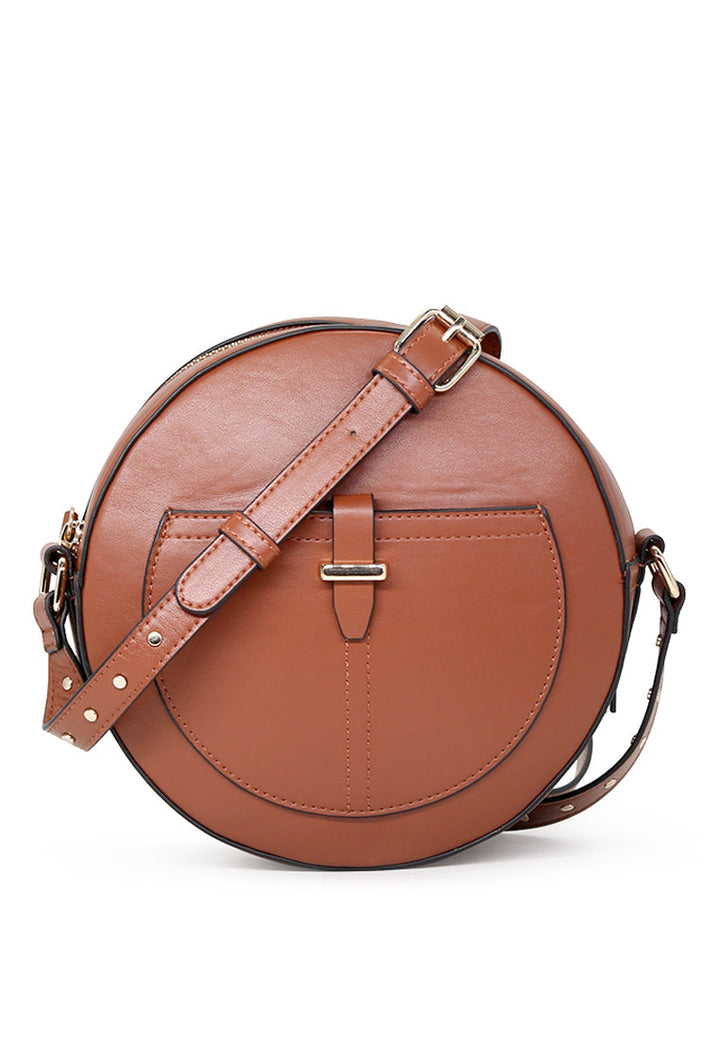 Round Brown Sling Bag