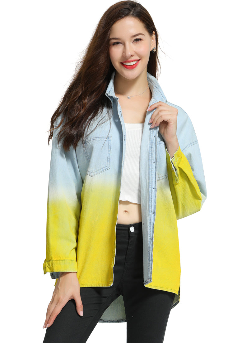 Ombre Denim Shirt - Blue