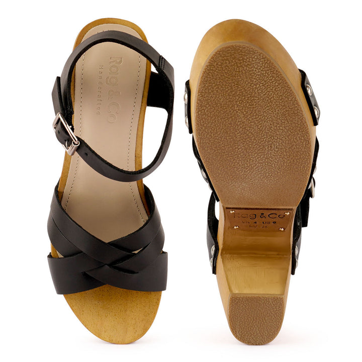 Black Ankle Strap Sandals