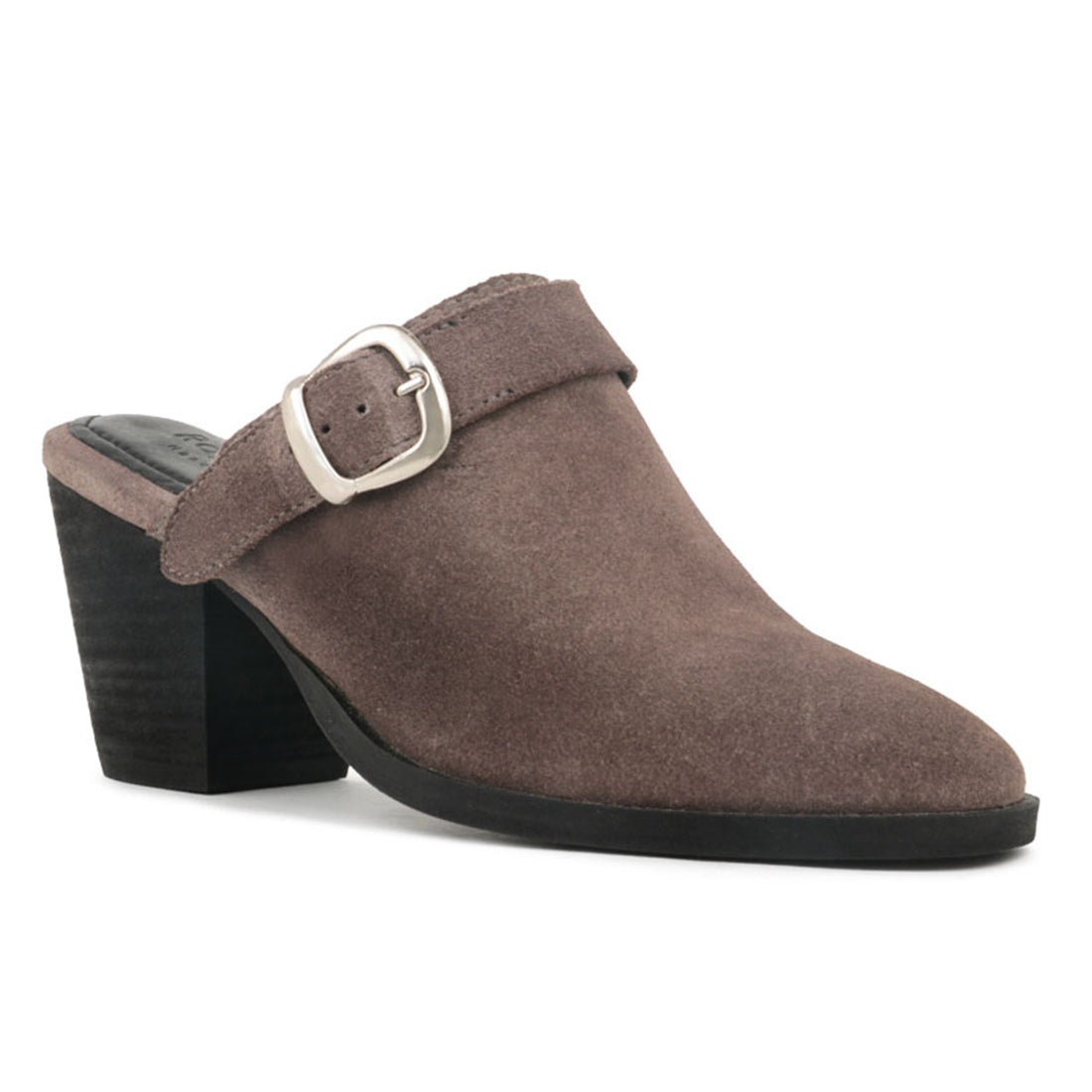 tarrah grey stacked heel mules with adjustable buckle#color_grey