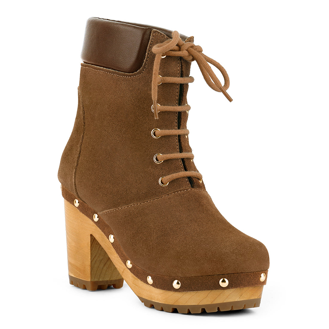 Tan Handcrafted Collared Suede Boot
