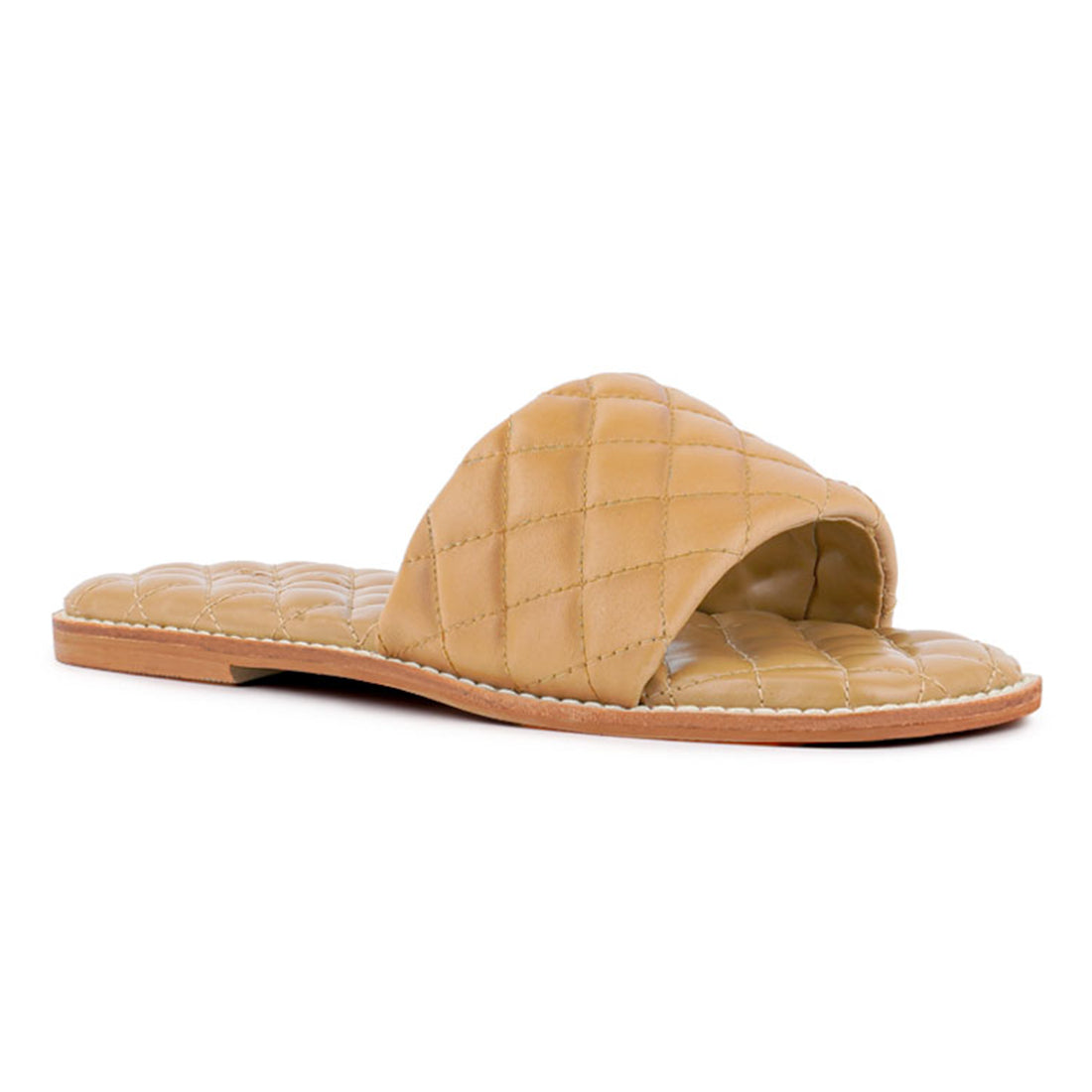 Beige Handcrafted Quilted Summer Flats