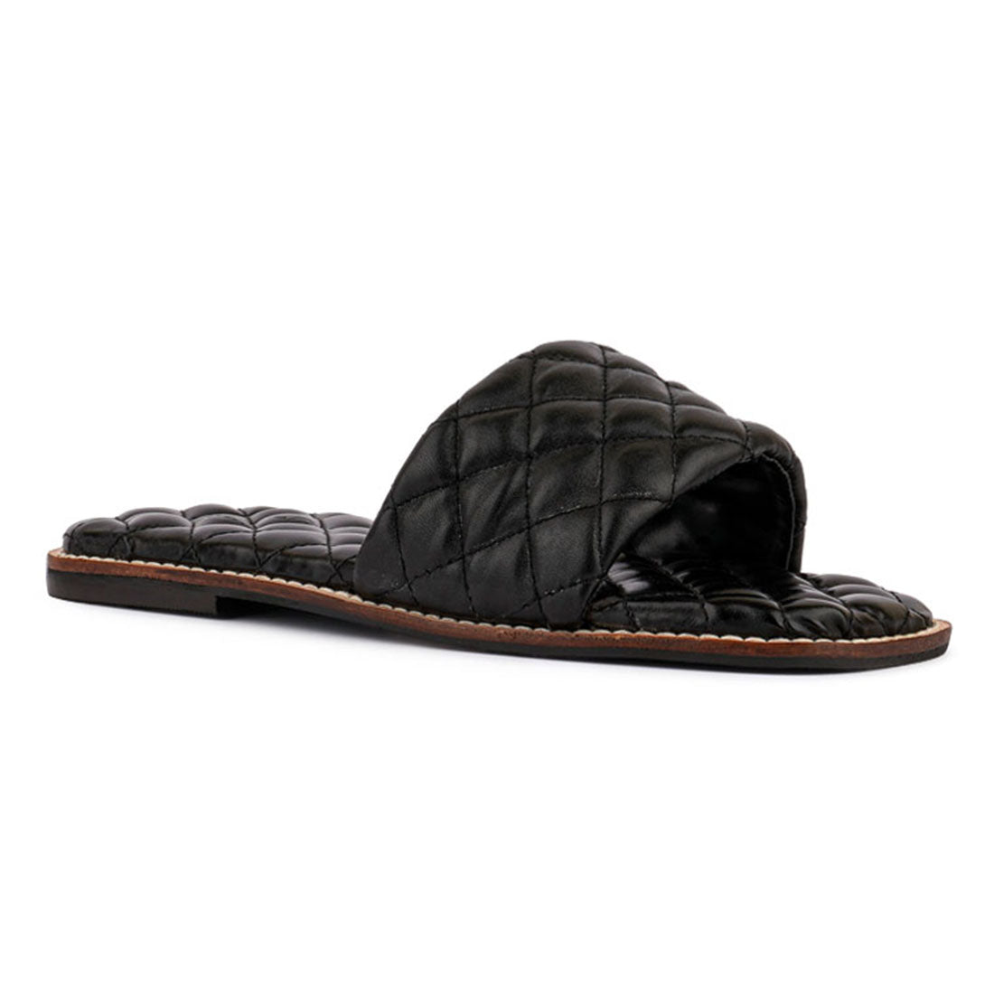 Black Handcrafted Quilted Summer Flats