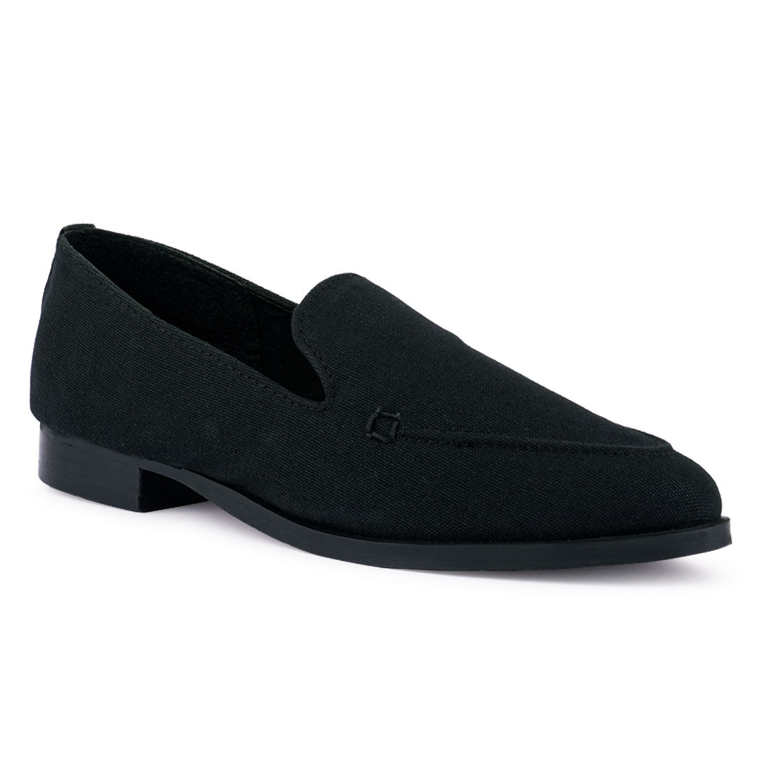 Black Handcrafted Organic Canvas Luxe Loafers