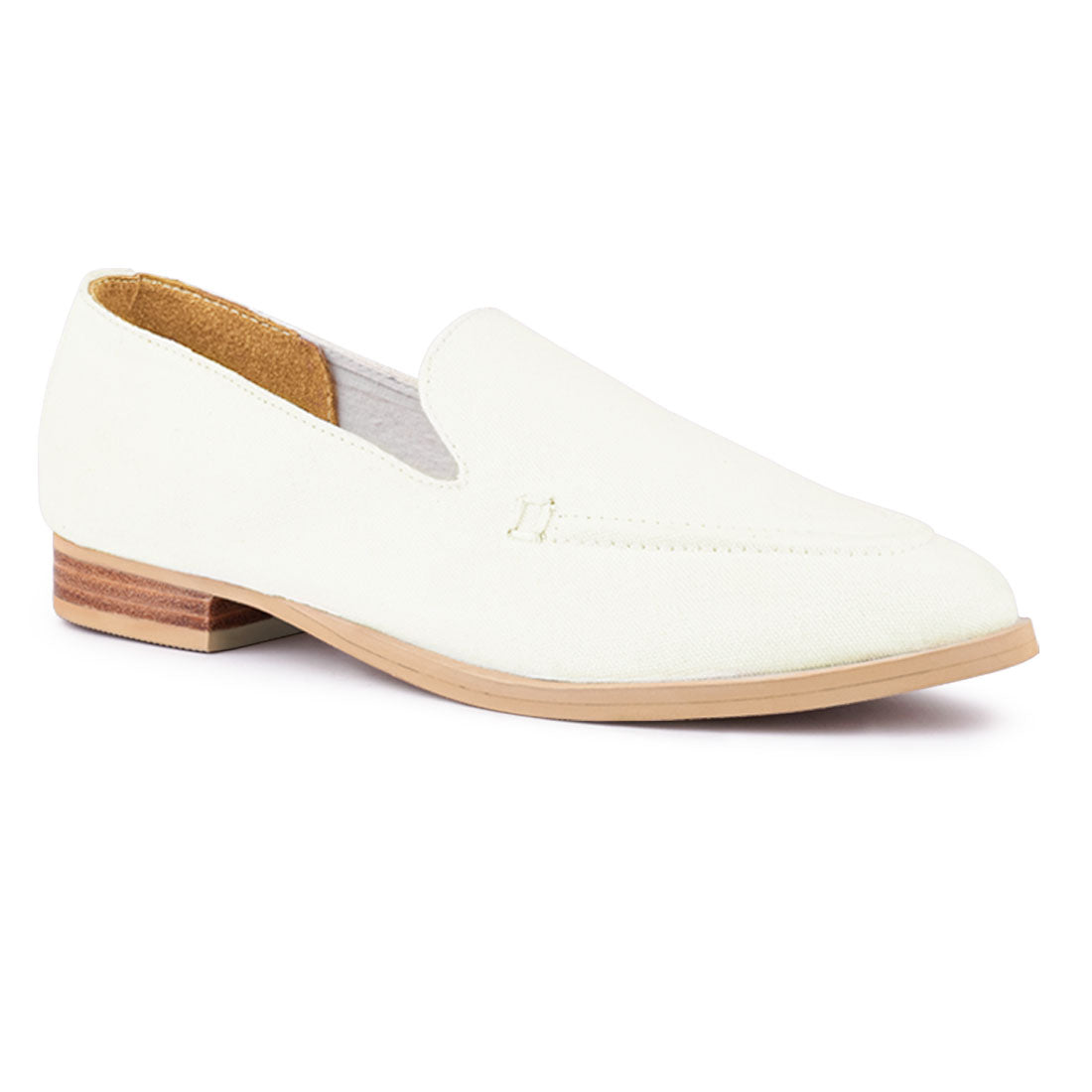 White Handcrafted Organic Canvas Luxe Loafers