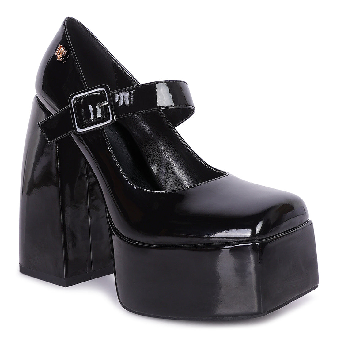 high platform heel mary jane sandals#color_black