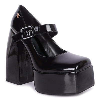 high platform heel mary jane sandals#color_black