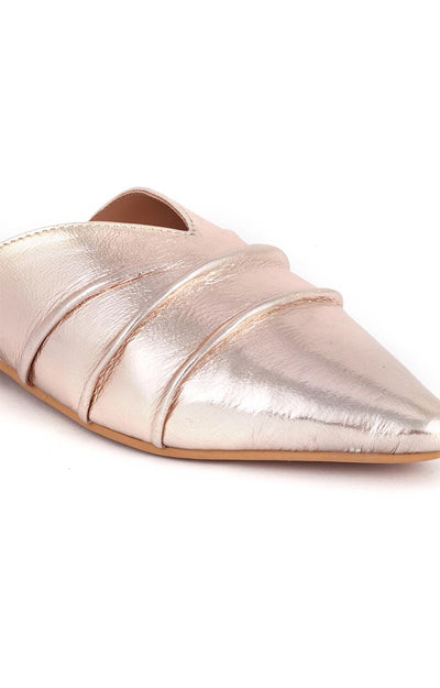 Golden Leather Melinda Toe Flat Mules - Brown