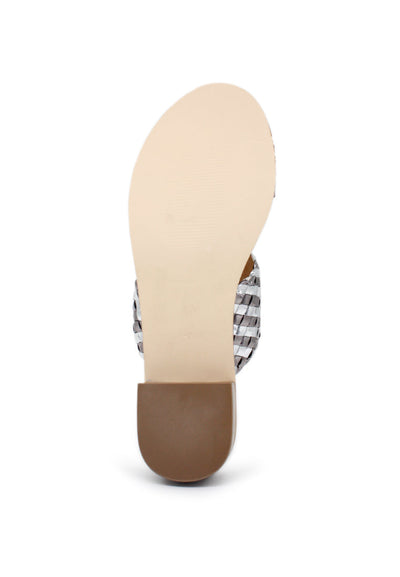 Pweter Mid Heel Sandals - Silver
