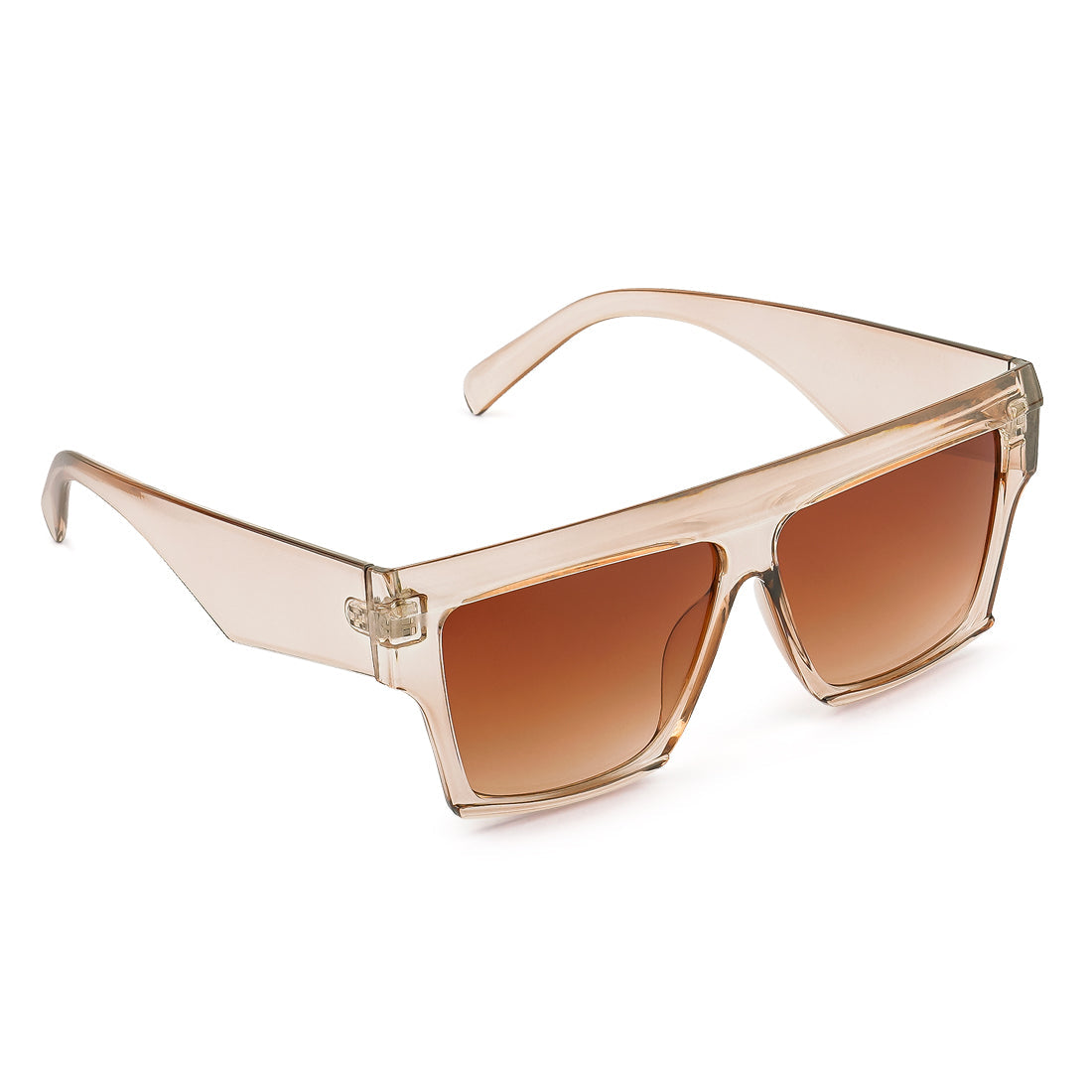 Broad Temple Wayfarer Sunglasses In Brown