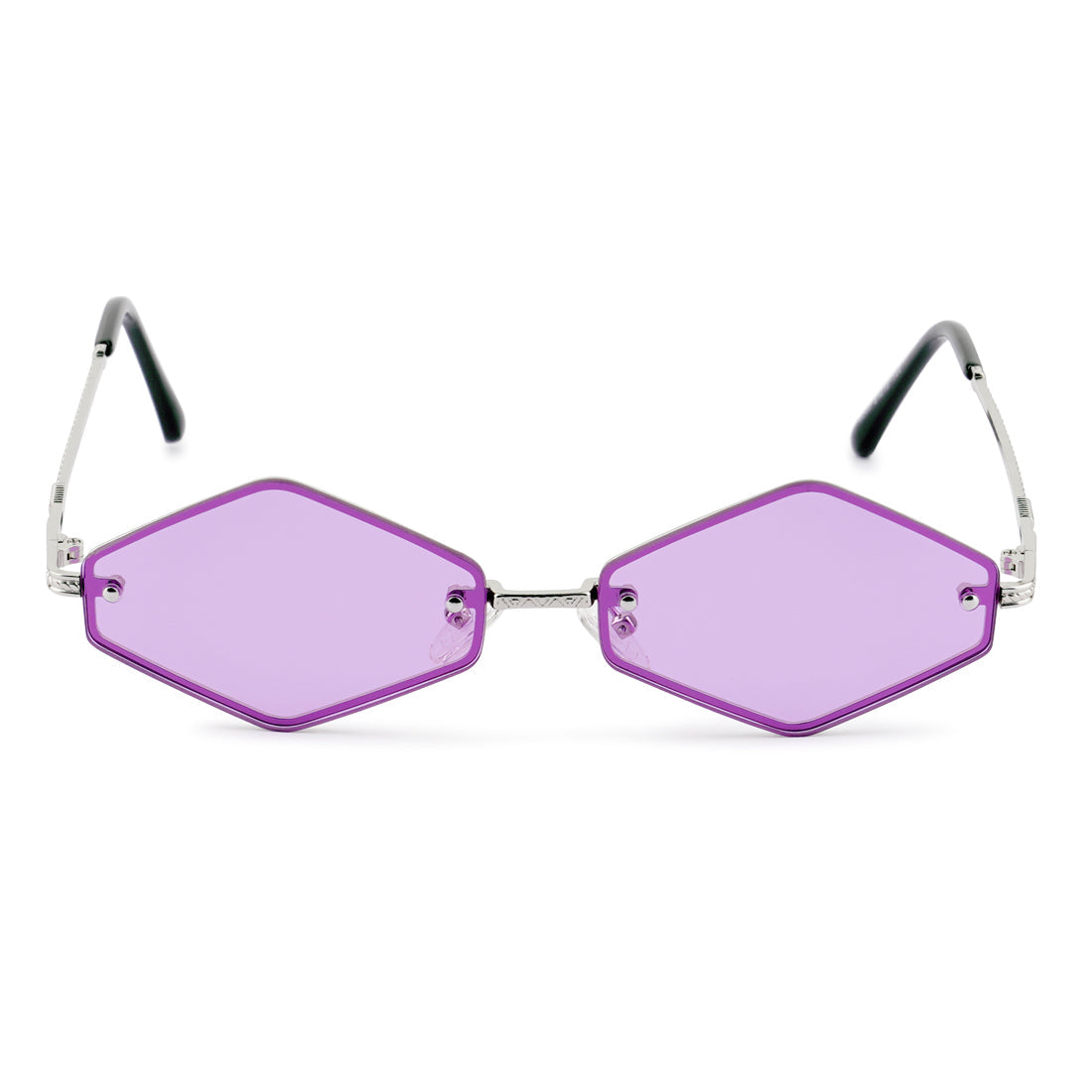 Thin Rim Rhombus Sunglasses In Purple
