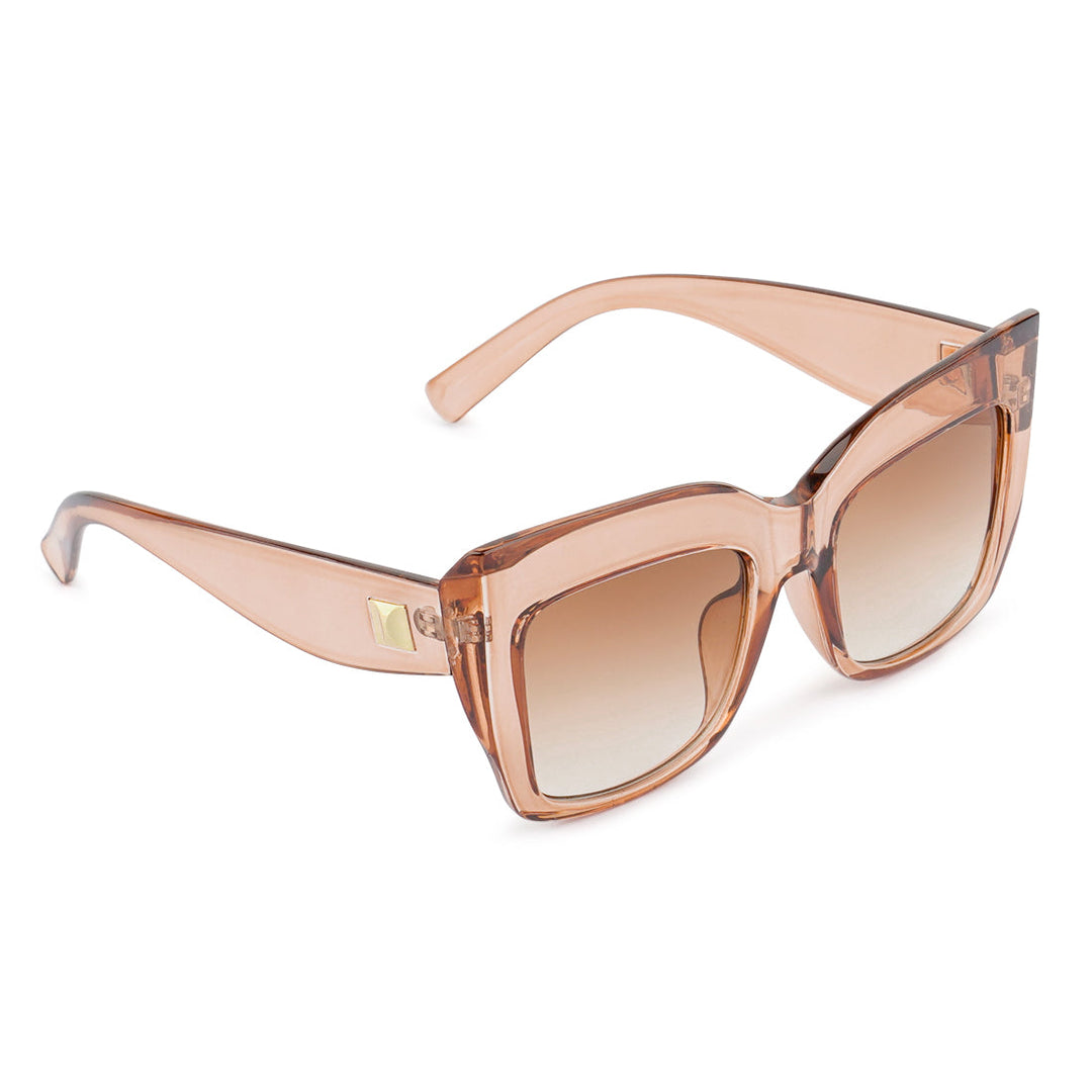 High Gaze Square Framed Sunglasses In Tan