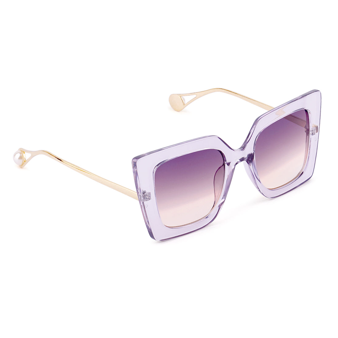 Stare Game Square Frame Oversized Sunglasses In Purple