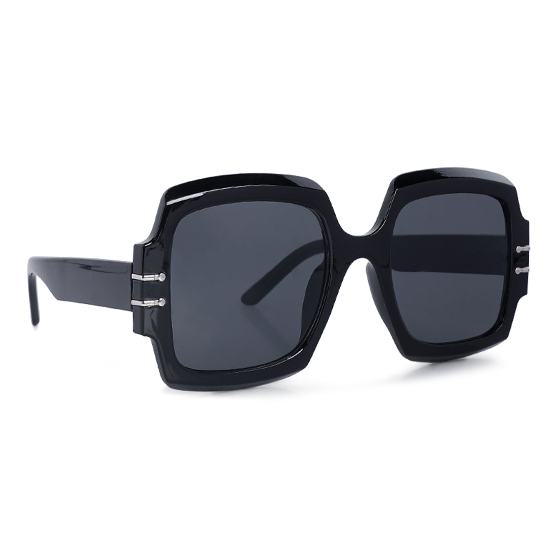 Oversized Flat Top Sunglasses in Black