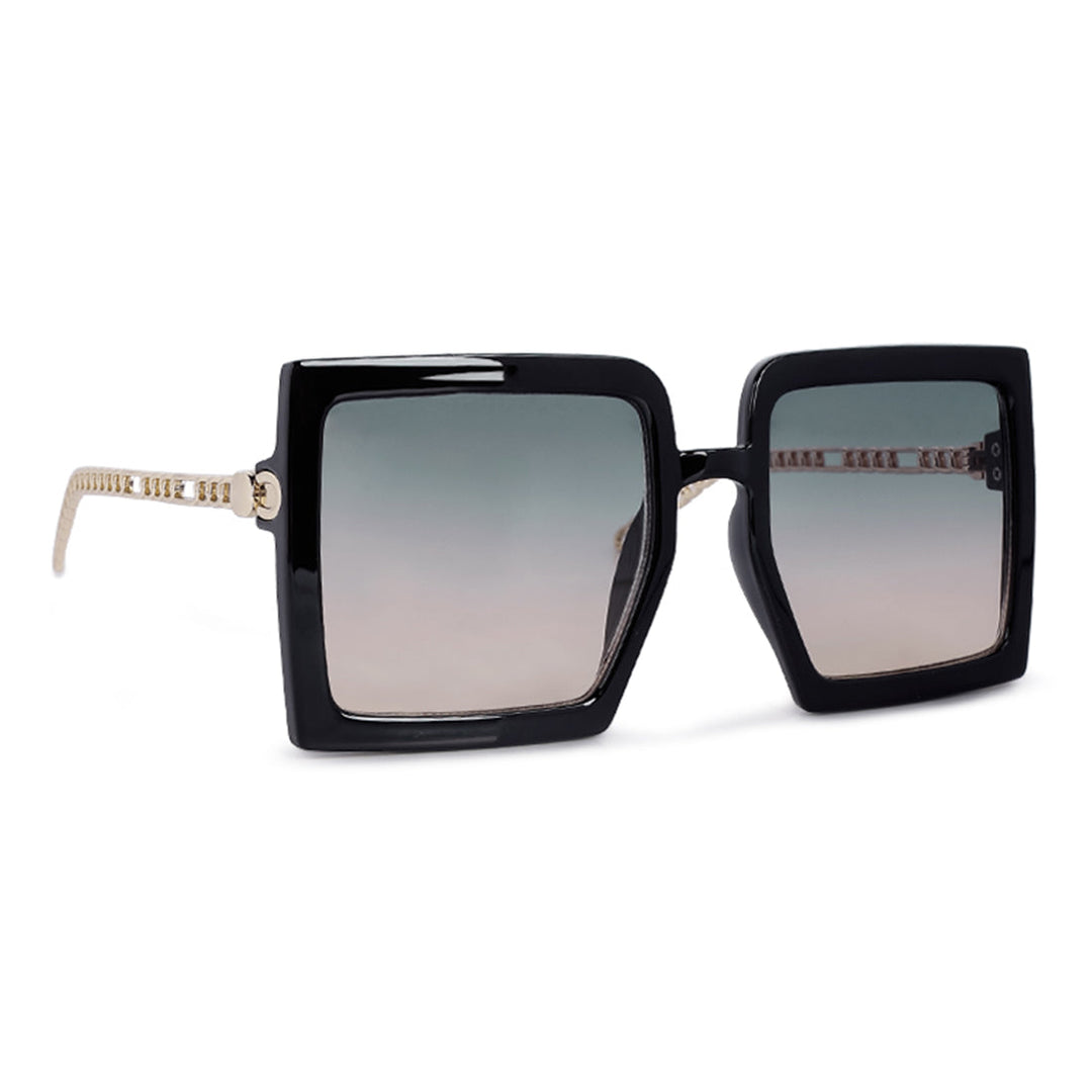 metal square sunglasses#color_black