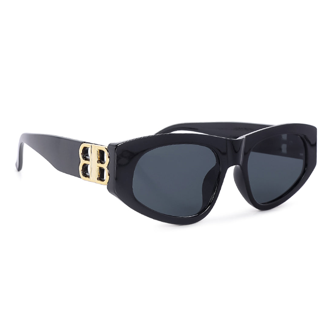 accent thick framed sunglasses#color_black